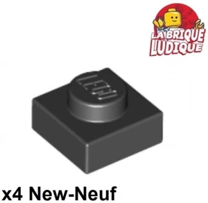 Lego 4x Plate plaque 1x1 noir/black 3024 NEUF - Foto 1 di 1