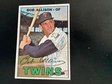 BOB ALLISON 1967 TOPPS AUTOGRAPHED SIGNED AUTO BASEBALL CARD