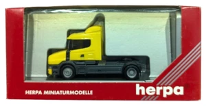 1:87 Scale Herpa 145657 Scania 124L 400 T-Cab 4 x 2 Tractor Unit - Yellow - MIB - Picture 1 of 1