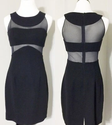 Vestido de cóctel vintage Andrea Polizzi para Rex Lester 2 mujeres Lbd Illusion funda Foto 1 de 4