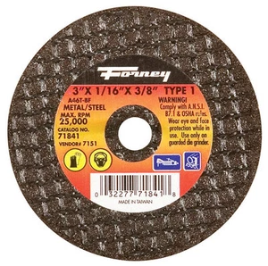 Forney 3 in. Aluminum Oxide Metal Cut-Off Wheel 1/16 in. x 3/8 in. 1 pc. - Picture 1 of 1