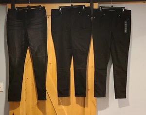 Lote de 3 Maurices Negro Pierna Ajustada Elastizada Denim 1 ¡Es Nuevo! Mujer Talla 16 y 16 L - Imagen 1 de 24