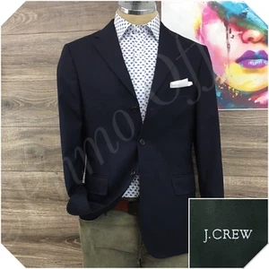 VINTAGE J CREW Mens Blazer Sport Coat Casual Jacket Size 38S Navy Wool Suit - Picture 1 of 12