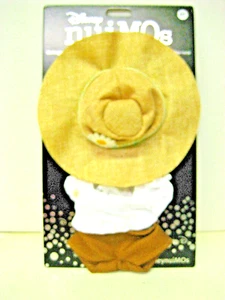 Disney Parks Disney White Blouse Brown Shorts Straw Hat for nuiMOs Plush - Picture 1 of 3