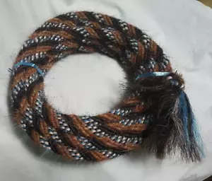 Mähne Pferd Haar Mekat 22 Fuß, 5/8" Durchmesser, mit blau, hellbraun, weiß, schwarz-blau D - Bild 1 von 1