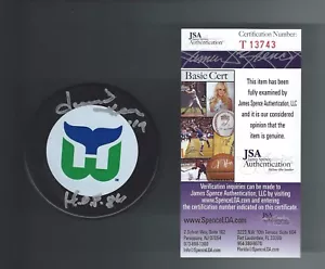 Dave Keon Signed & Inscribed Hartford Whalers Puck JSA COA T13743 - Picture 1 of 1