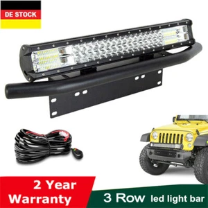 20 Zoll 3-Row LED Lichtbalken Arbeitsscheinwerfer Lightbar Offroad Auto 288W 12V - Bild 1 von 20