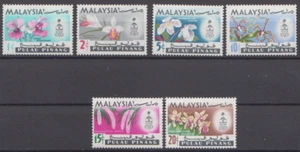 MALAYSIA PULAU PINANG 1965 FLORA ORCHIDS STAMPS MNH - Picture 1 of 1