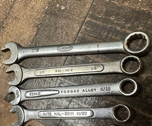Kal 11/32", Easco 5/16", Kal 3/8", Showa 7/16" Combination Wrench Set SAE - Picture 1 of 5