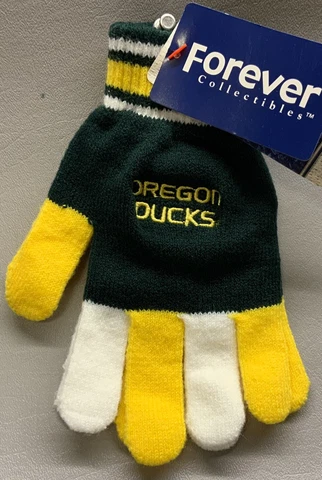 Oregon Ducks-NCAA-Genuine College Product-Knit Stretch Gloves w/Texting Tips NEW Cover