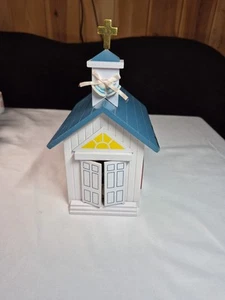 Animated Wood Wedding Chapel Bride & Groom Music Box Wagner's Wedding March Vtg - Picture 1 of 14