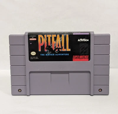 Authentic Nintendo SNES Pitfall The Mayan Adventure SNES Cartridge | Tested - Image 1 of 2