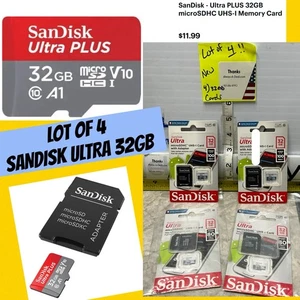 SanDisk Ultra 32GB Micro SDHC LOT 4 UHS-I Speicherkarte mit Adapter SDSQUNR-032G - Bild 1 von 8