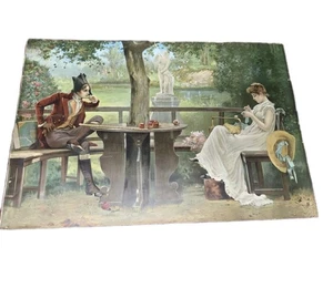 Antique Framed 1893 IN LOVE Knapp Co. N.Y. No.7 lithograph 16×23.5 - Picture 1 of 6