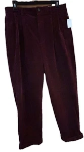Brooks Brothers NWT Mens Burgandy Corduroy Pants Sz 33/30 Pleated Cuffed Legs - Picture 1 of 6