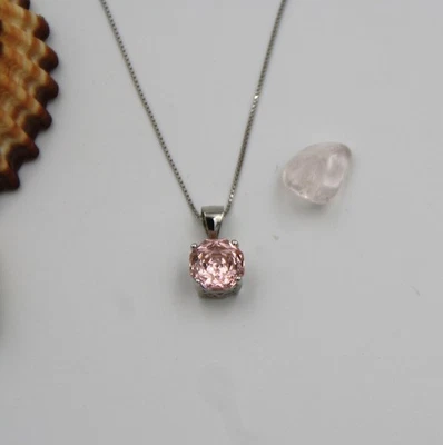 Morganit Silberschmuck Anhänger mit Kette rosa Engelstein, Silber925, Geschenk - Bild 1 von 4