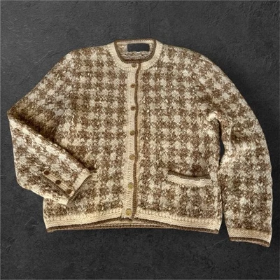 Chaqueta Cárdigan Pata de Gallo Lana Merino Peruvian Connection S Botón Dorado Foto 1 de 4