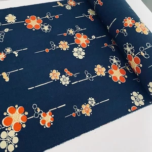 Premium Icy Bloom Silk Wool UnUsed BOLT By the Yard Japanese Kimono Fabric BW64 - Picture 1 of 9