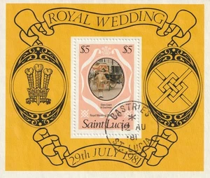 St. Lucia 541 used Souvenir Sheet FREE SHIPPING!! - Picture 1 of 1