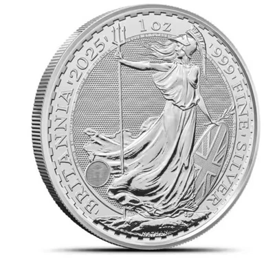 2025 Great Britain ROLL of 1oz Silver Britannia BU (Lot of 25) - Image 1 of 3