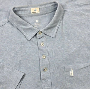 JOHNNIE-O Mens Polo Shirt Hangin Out Heather Blue Short Sleeve XL Cotton Stretch - Picture 1 of 12