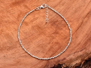 Top Quality Silver Pyrite Beaded Bracelet ,2 MM Silver Faceted Rondell Bracelets - Picture 1 of 3