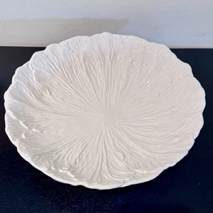 Vintage California Pottery Large Cabbage Leaf Platter Bowl Cottagecore 14.5 in - Picture 1 of 12