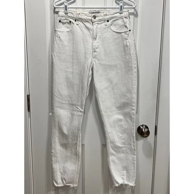 Abercrombie & Fitch White High Rise Skinny Jeans Distressed Curve Love sz 27/4R - Image 1 of 4