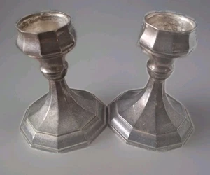 Silverplate Candlestick Holders Sheffield Silver Co. 5" Tall Pair - Picture 1 of 8
