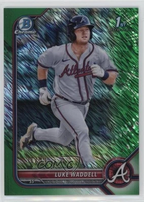 2022 Bowman Chrome Prospects Green Shimmer Refractor /99 Luke Waddell #BCP-48 - Image 1 of 2
