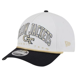 Men's New Era White/Navy Georgia Tech Yellow Jackets Arch Two-Tone Rope 9FORTY - Picture 1 of 5
