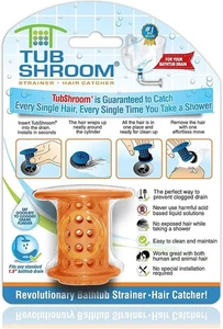 TubShroom Tub Hair Catcher Protector, Fits 1.5" - 1.75" Drain, Orange - Picture 1 of 6
