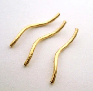 Tubo líquido espiral curvo 30 piezas 1x17,5 mm 14k ORO RELLENO fideos hecho en EE. UU. GS175 - Imagen 1 de 2
