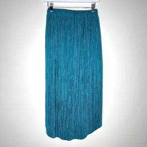 Sabina Musayev Anthropologie Odelle Teal Crinkle Textured Midi Skirt Sz Medium - Picture 1 of 8