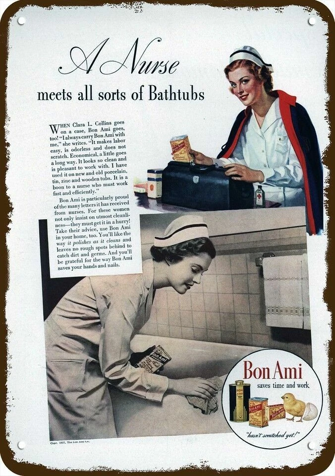 1937 Nurse CLARA COLLINS & BON AMI Vintage-Look DECORATIVE REPLICA METAL SIGN - Photo 1/1