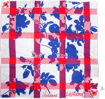 Pañuelo de gasa Vivienne Westwood Climate Revolution orbe floral y cuadros 40 cm Foto 1 de 3