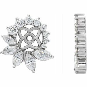 Diamant Ohrring Jacken mit 6 mm Innendurchmesser in 14K Weißgold (7/8 ct. tw.) - Bild 1 von 2