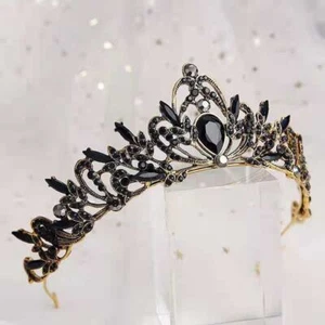 Baroque Crystal Crown Tiara Vintage Rhinestone Crowns Diadems Headbands Bridal❈ - Picture 1 of 17