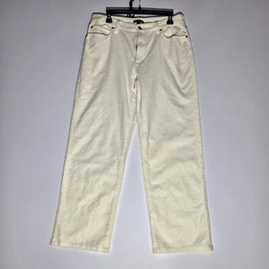 Eileen Fisher Women's Size 12 Cream High Waist Straight Ankle Jeans Corduroy 49 - Picture 1 of 9