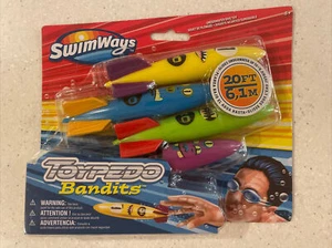 SwimWays Toypedo Bandits Pool Diving Toys Multicolor Swim Toy - Pack of 4 - Picture 1 of 2