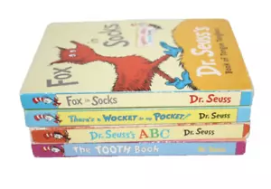 Dr. Seuss Bright & Early Board Books Lot Of 4 Fox In Sox ABC Wocket Tooth Book - Picture 1 of 3