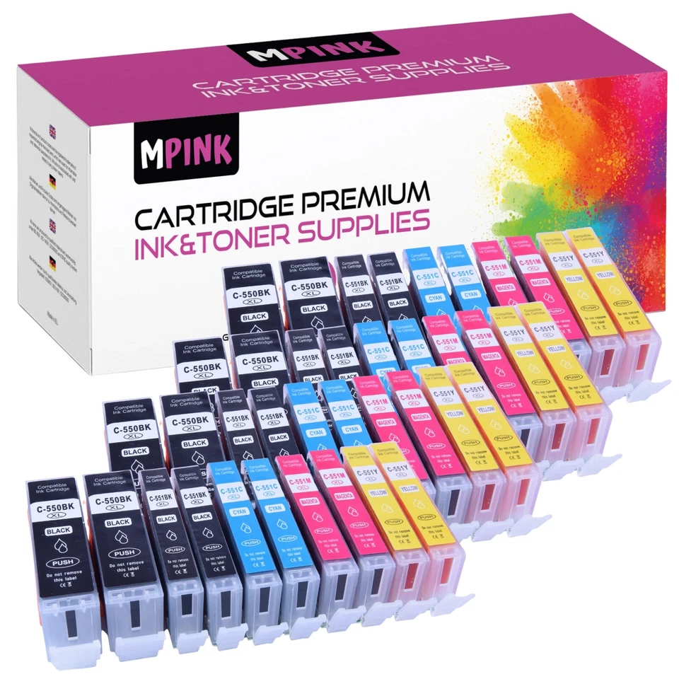 TINTE PATRONEN mit CHIP für CANON PIXMA MG5450 MG5550 MG6450 MX925 IP7250 - Bild 1 von 4