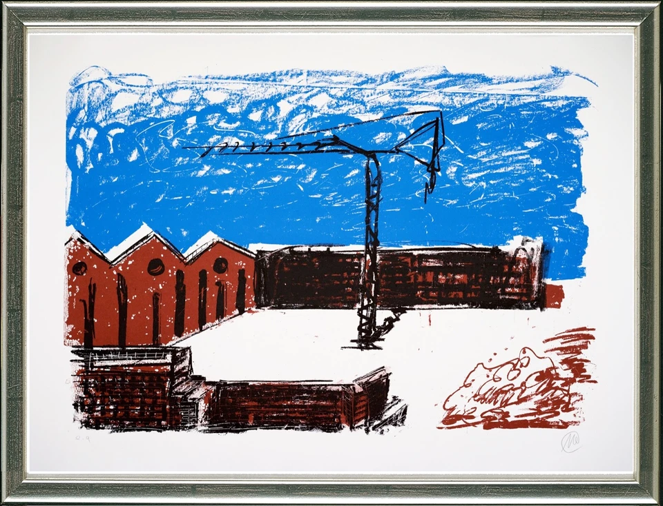 Markus Lüpertz, Originalsiebdruck, Forumsmauern, 2002 - signiert, gerahmt - Bild 1 von 1