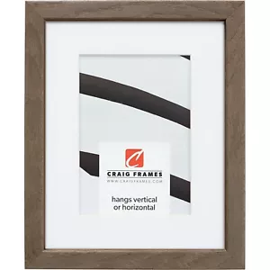 Craig Frames Farmhouse Essentials Tall, .75" Brown & Gray Picture Frame With Mat - Picture 1 of 10