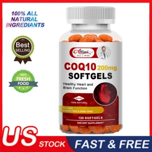 120Pcs Coenzyme Q-10 CoQ10 Capsules 200mg Heart Health BIOPERINE Energy Support - Picture 1 of 8