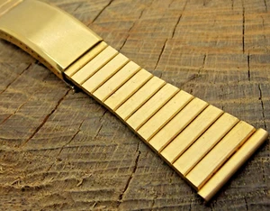 Vintage Pre-Owned Watch Band 24mm Heavy Gold Electroplate Long JB Champion - Picture 1 of 5