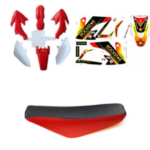7 pcs Plastics Kit + Stickers Kits + Seat For 50cc CRF50F XR50 SSR SDG Dirt Bike - Picture 1 of 6
