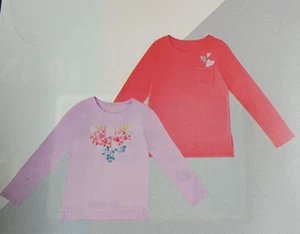 Member's Mark Girl's 2-Pack My Favorite Long Sleeve Tees Hearts Size 10/12 - Picture 1 of 6