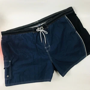 OP Men's Cargo Swim Trunks 46-48" Navy Blue Four Pocket Front Tie Adjust Nylon - Picture 1 of 9