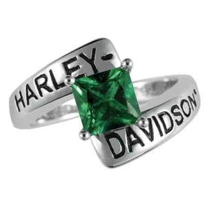 Harley Crossroads May Birthstone Ring - Simulated Emerald Franklin Mint FM - Picture 1 of 2